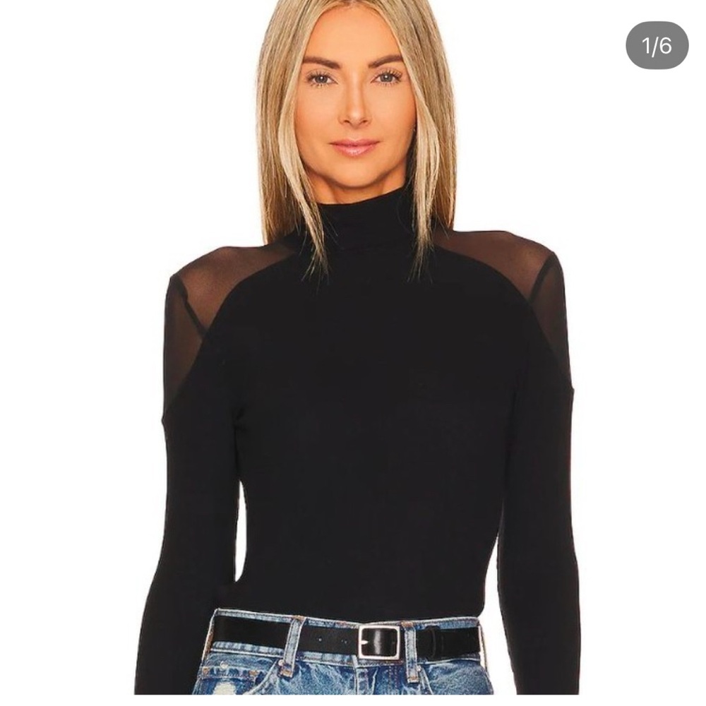 REVOLVE top black shirt sheer mock neck turtleneck 1 State Astr Love and Lemons